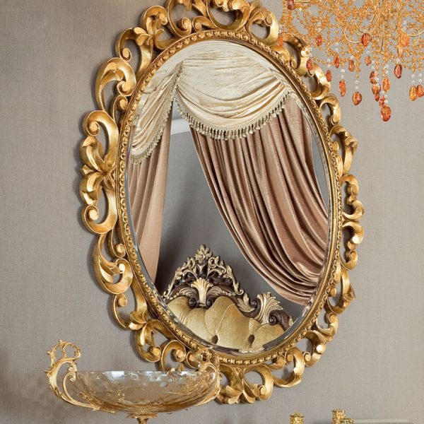 Figured-mirror-and-solid-wood-toilette-with-padded-pouf-Bella-Vita-collection-Modenese-Gastone